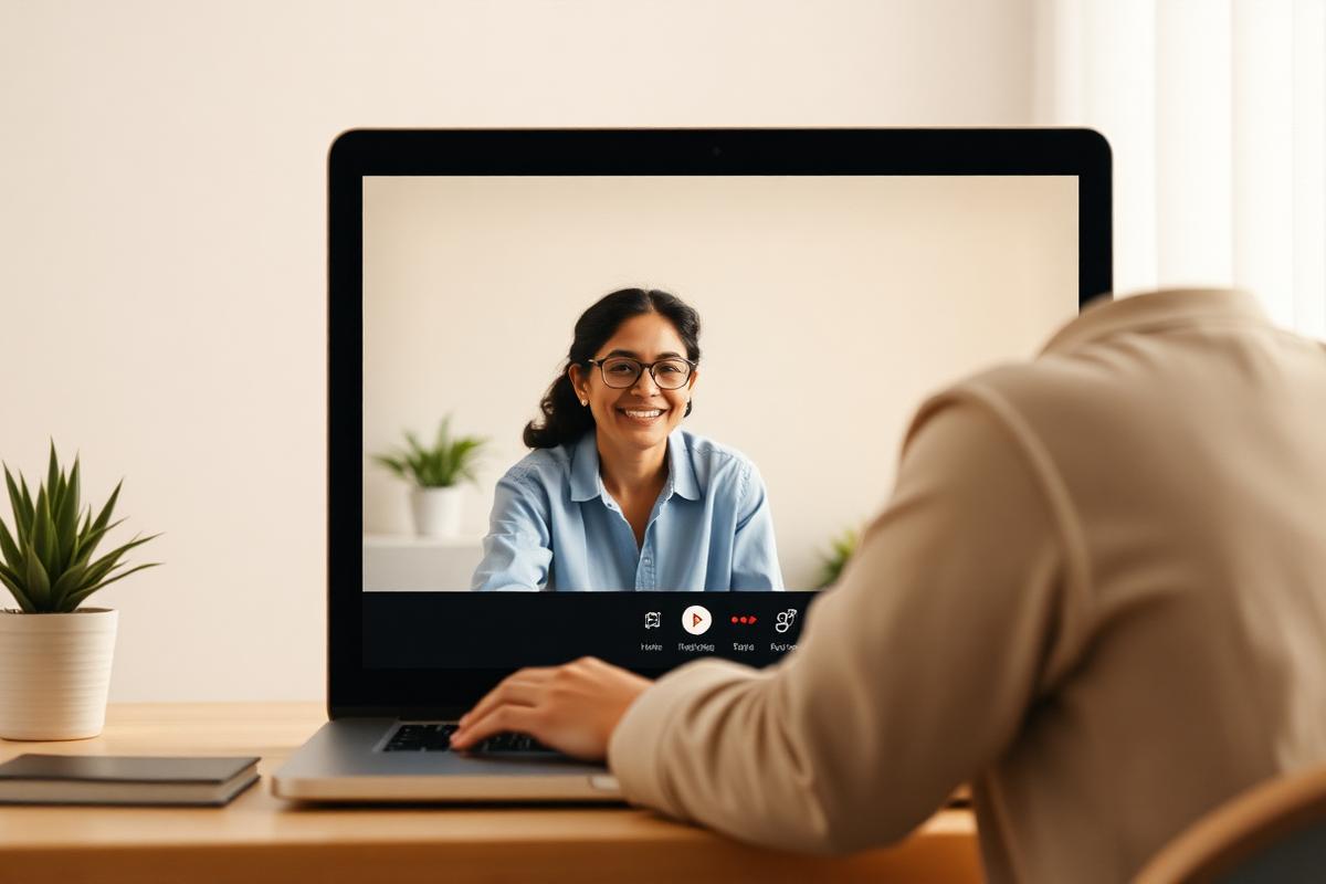 Aula de conversação em inglês por videochamada