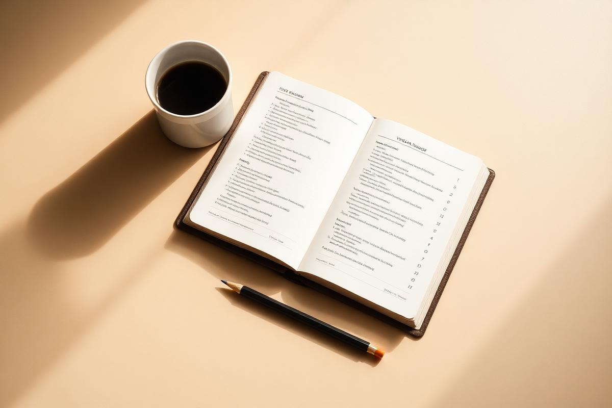 Caderno de estudos de inglês básico com anotações